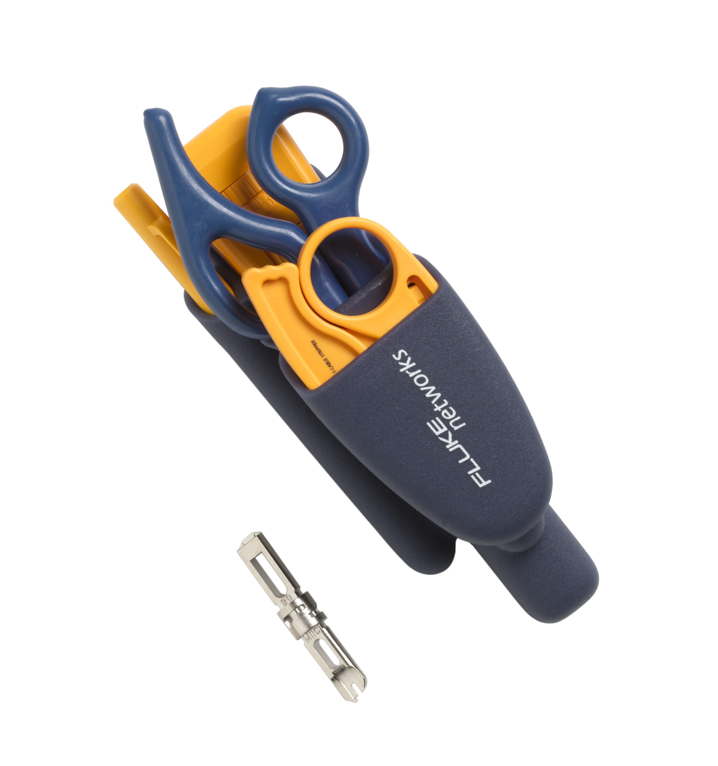Fluke Networks 11291000 Pro-Tool Kit IS40 with Punch Down Tool - Professional Network Cable Installation Kit Includes Cable Snips, Strippers & Storage Pouch - Perfect for IT Technicians & Network Engineers