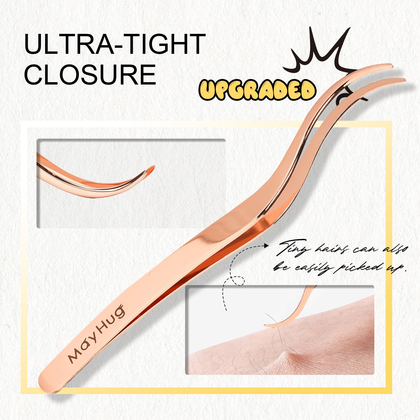 Stainless Steel Curved Eyelash Applicator Tool - Professional DIY Cluster & Individual Lash Tweezers for Eyelash Extensions | Perfect for Home Use, Salon Professionals & Makeup Artists