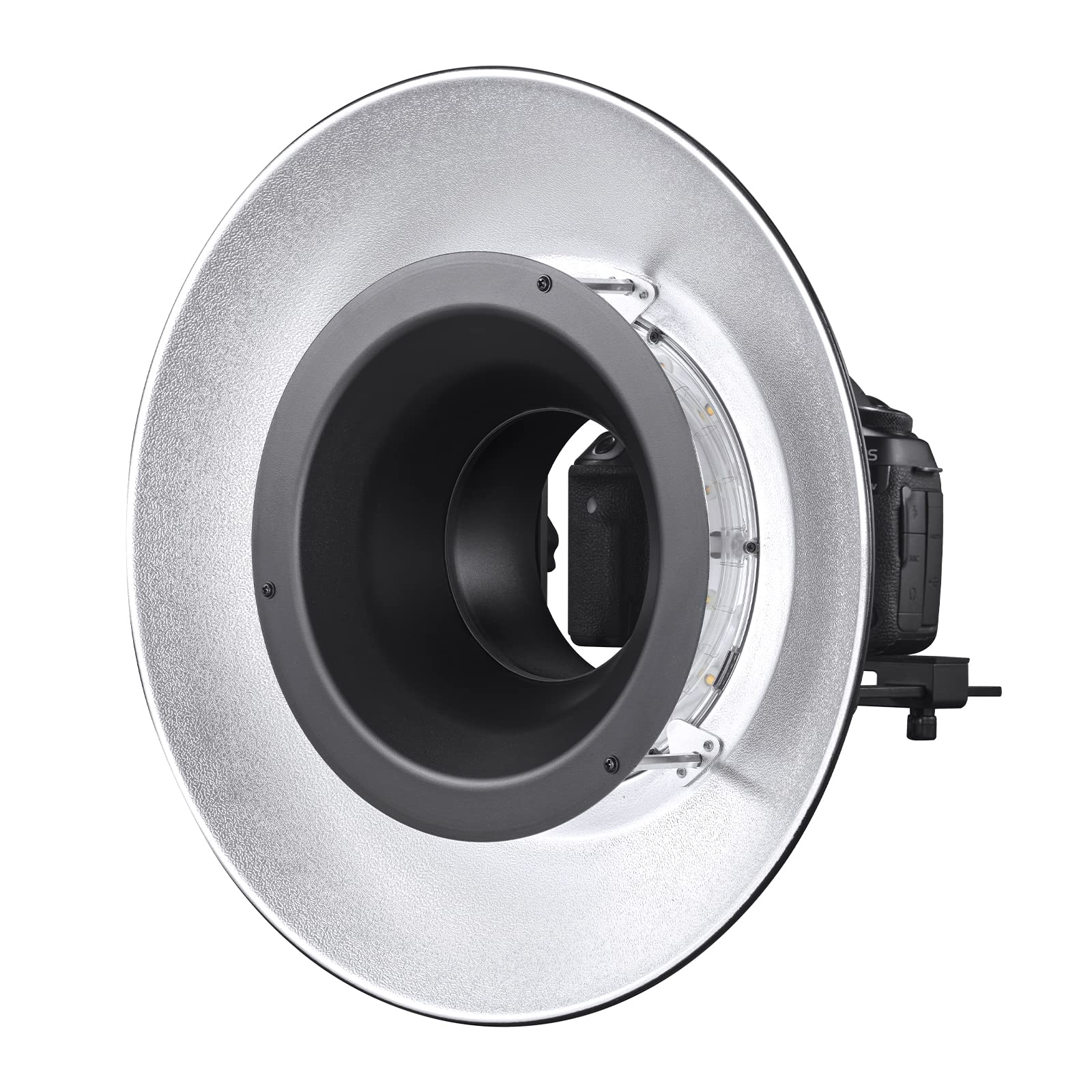 GODOX Silver Interior Beauty Dish Reflector Diffuser for Macro Ring Flash Speedlight - Perfect for Portrait, Product & Studio Photography