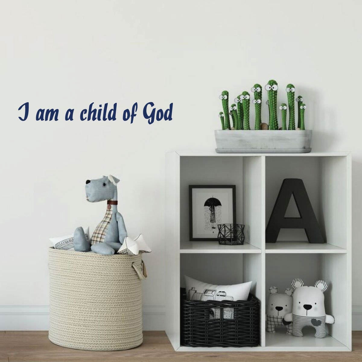I Am a Child of God - Christian Vinyl Wall Decal for Playroom, Nursery, Kids Bedroom & Church Decor - Inspirational Bible Verse Sticker for Faith-Based Home Decor & Sunday School Classroom