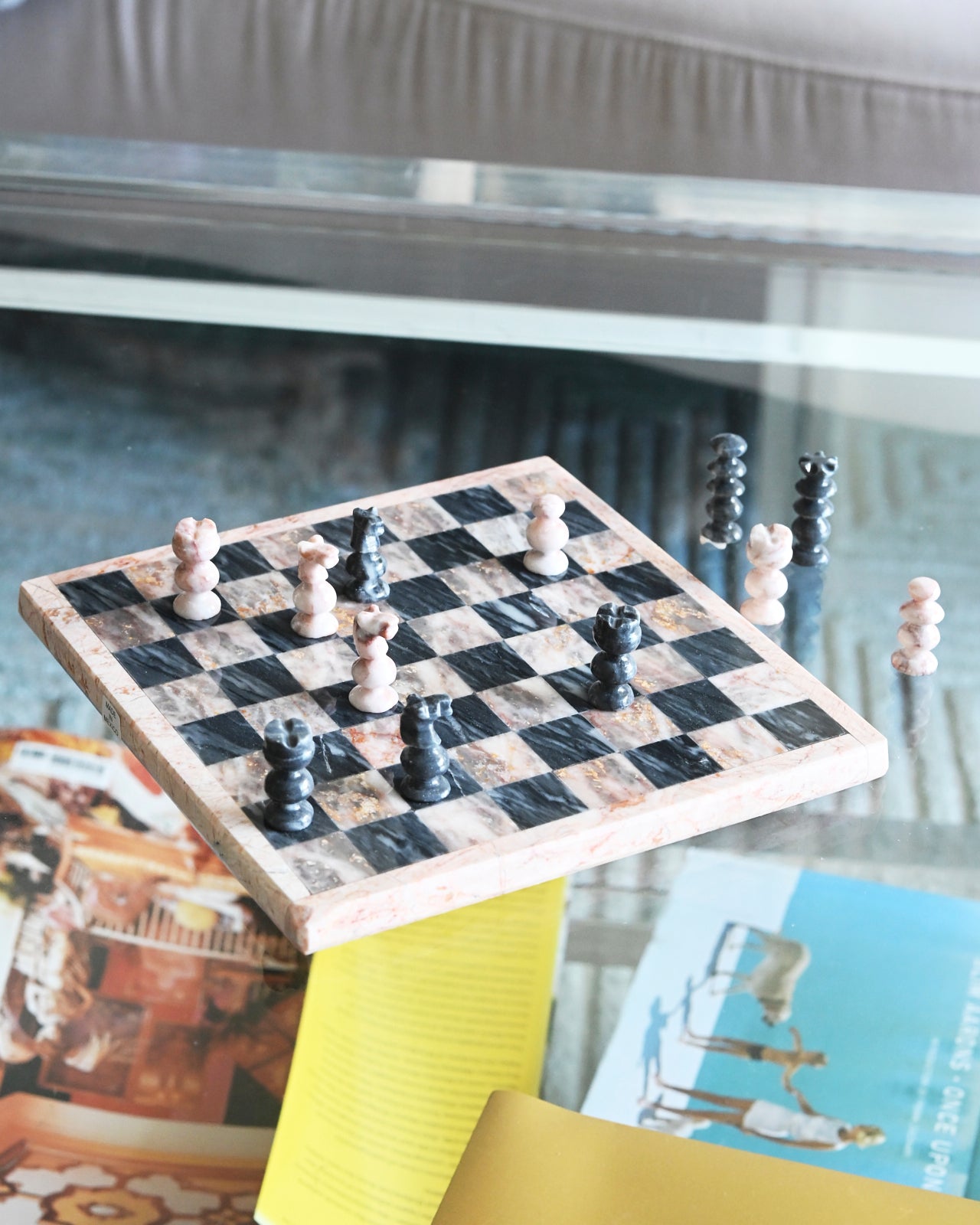 Premium Onyx & Marble Chess Set - Handcrafted Luxury Board Game for Adults & Collectors - Perfect for Home Decor, Gifts, and Strategy Game Lovers