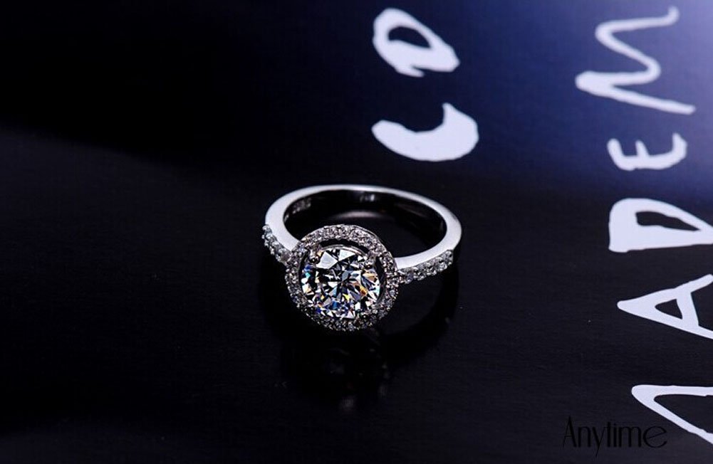 Elegant Silver Wedding Ring for Women - Simulated Diamond Engagement Ring - Perfect for Proposals, Anniversaries & Special Occasions