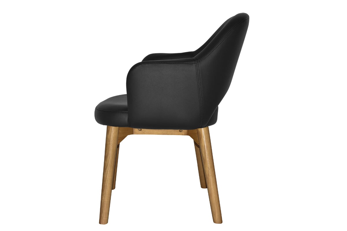 EZ Hospitality Cairo Indoor Armchair with Light Oak Timber Base - 4-Leg Modern Dining Chair for Living Room, Bedroom & Office