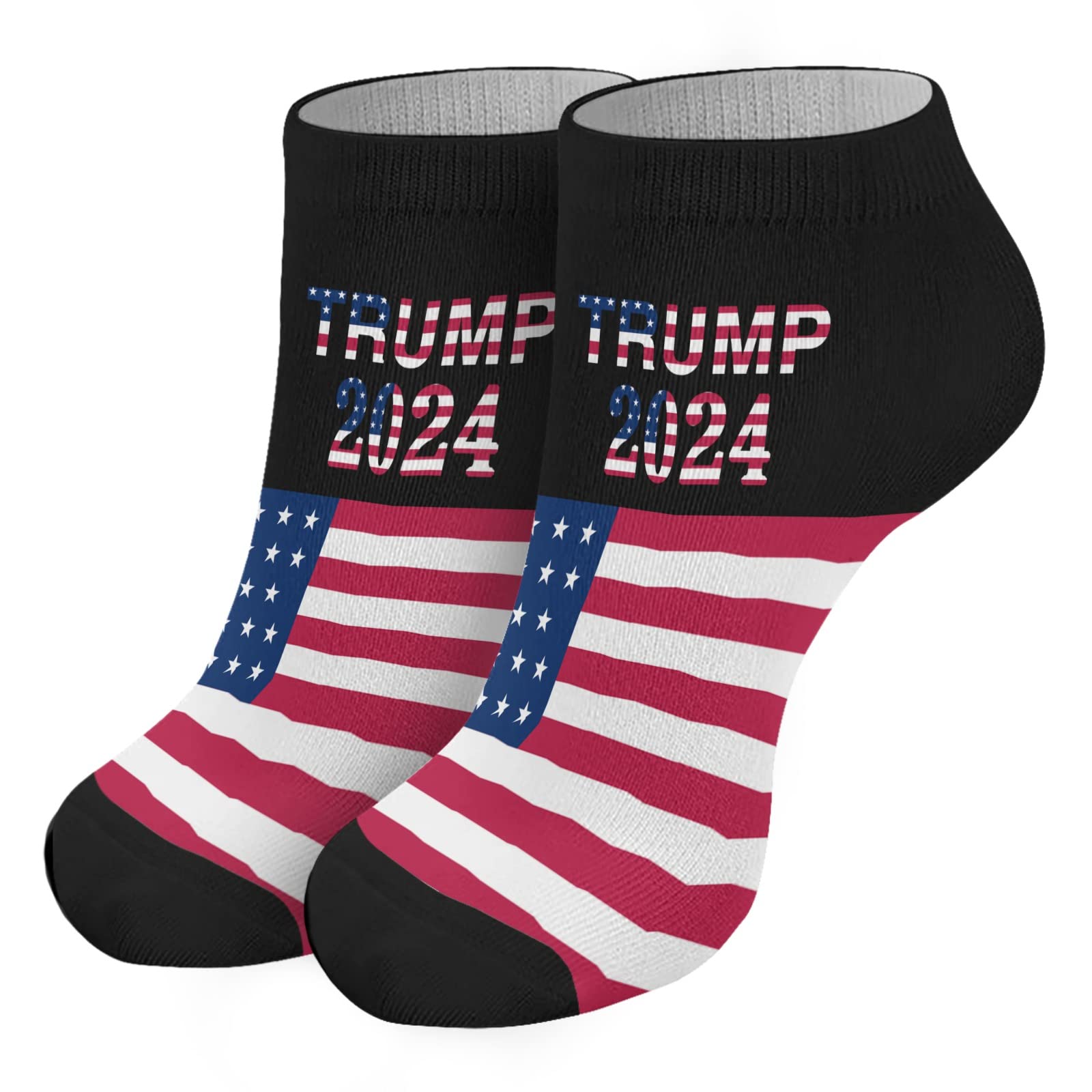 Biden Trump DeSantis 2024 Political Socks for Women - Funny Fashion Casual Crew Socks - Great for Elections, Gifts, and Patriotic Outfits