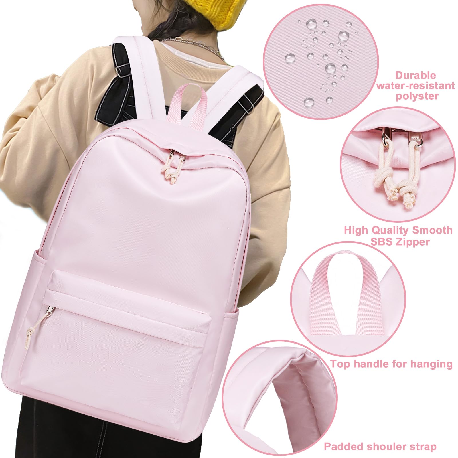Bluboon School Backpack for Kids & Teens - Durable Laptop Bookbag for Girls & Women - Perfect for College, Work, Travel & Daily Commute