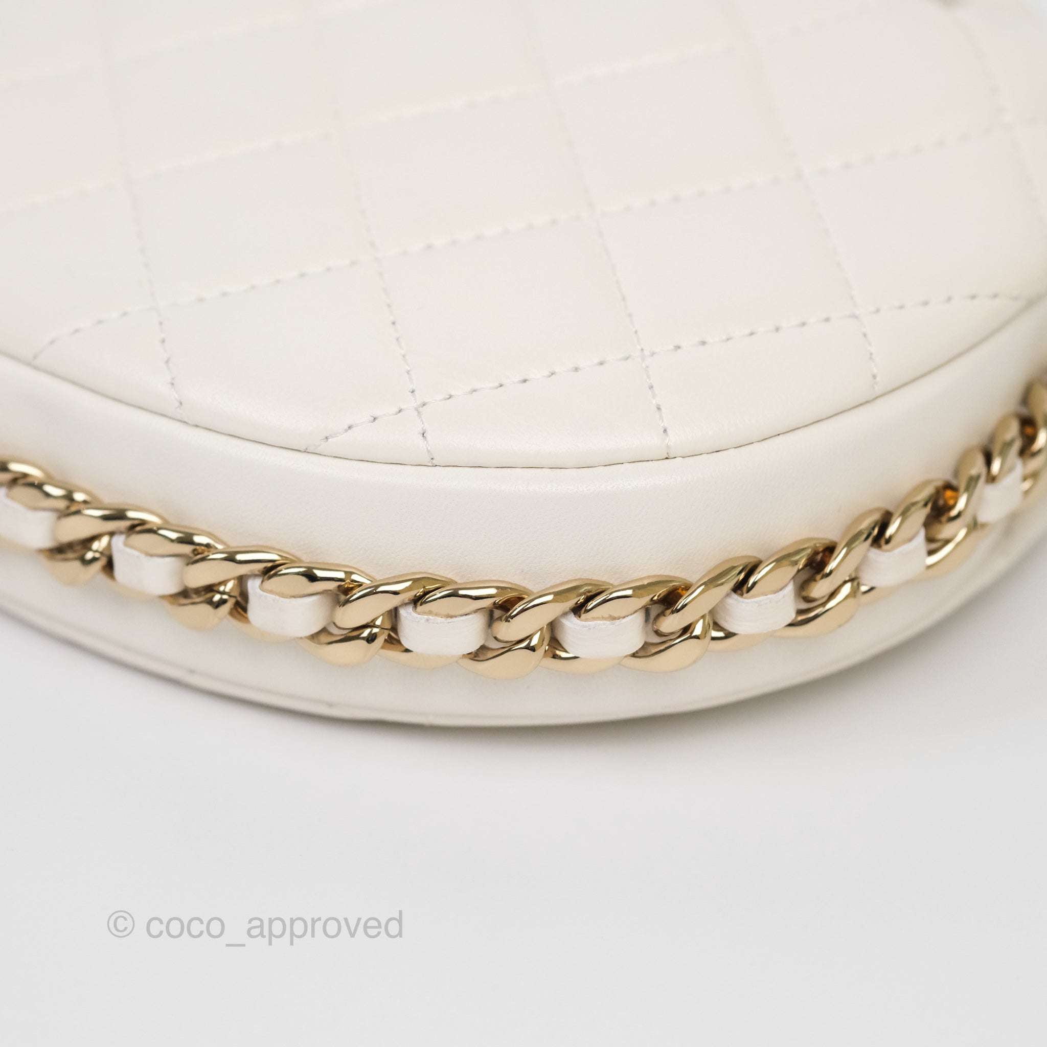 Chanel Chain Around Mini Hobo Bag in White Lambskin Leather with Gold Hardware 23C - Perfect for Evening Events & Luxury Fashion Accessories
