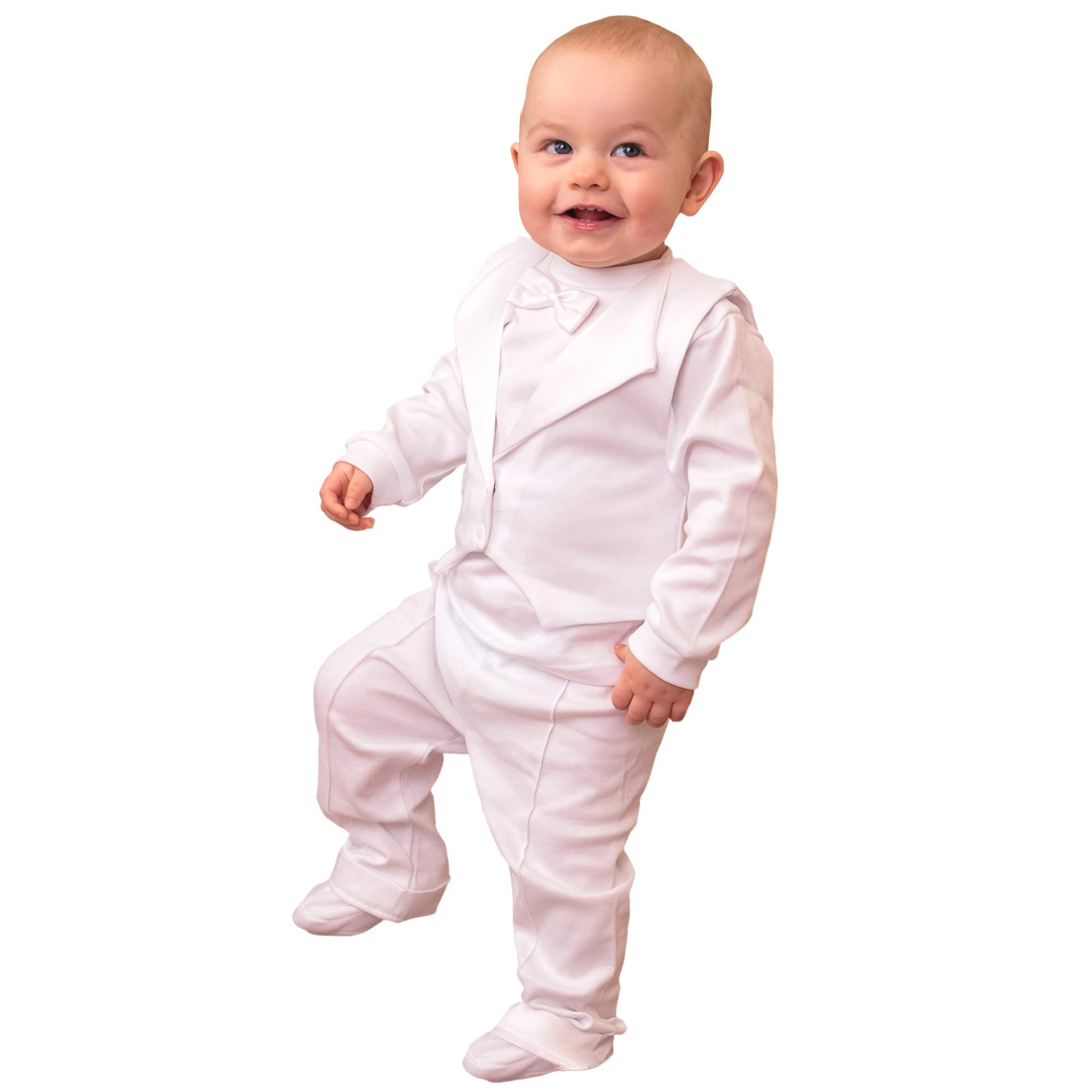 Soft Organic Cotton Baptism Outfits for Boys 1-3 Months - Christening Gown & Baby Clothes for Church Ceremonies & Special Occasions