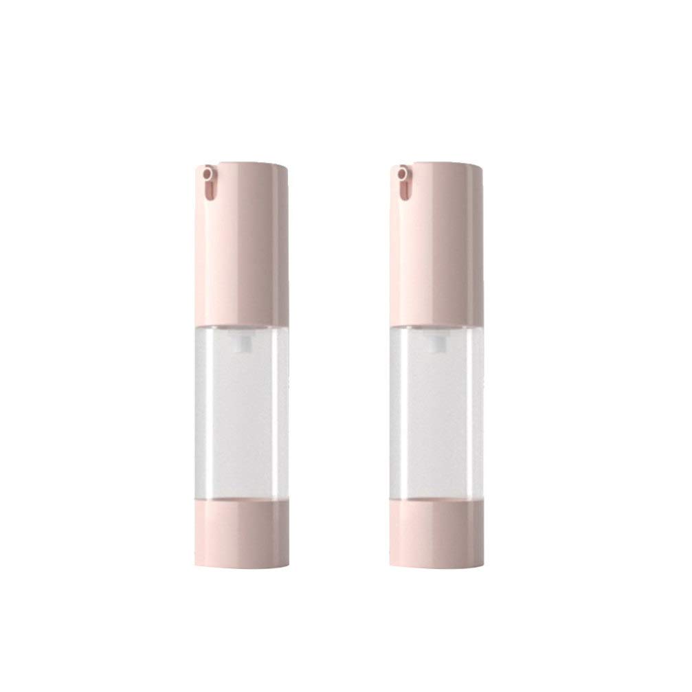 Cabilock 2-Pack Pink Airless Pump Bottles - Vacuum Cosmetic Containers for Lotion & Toiletries | Travel-Friendly Spray Dispenser for Skincare, Haircare & Makeup | Perfect for Home, Gym & Travel Essentials