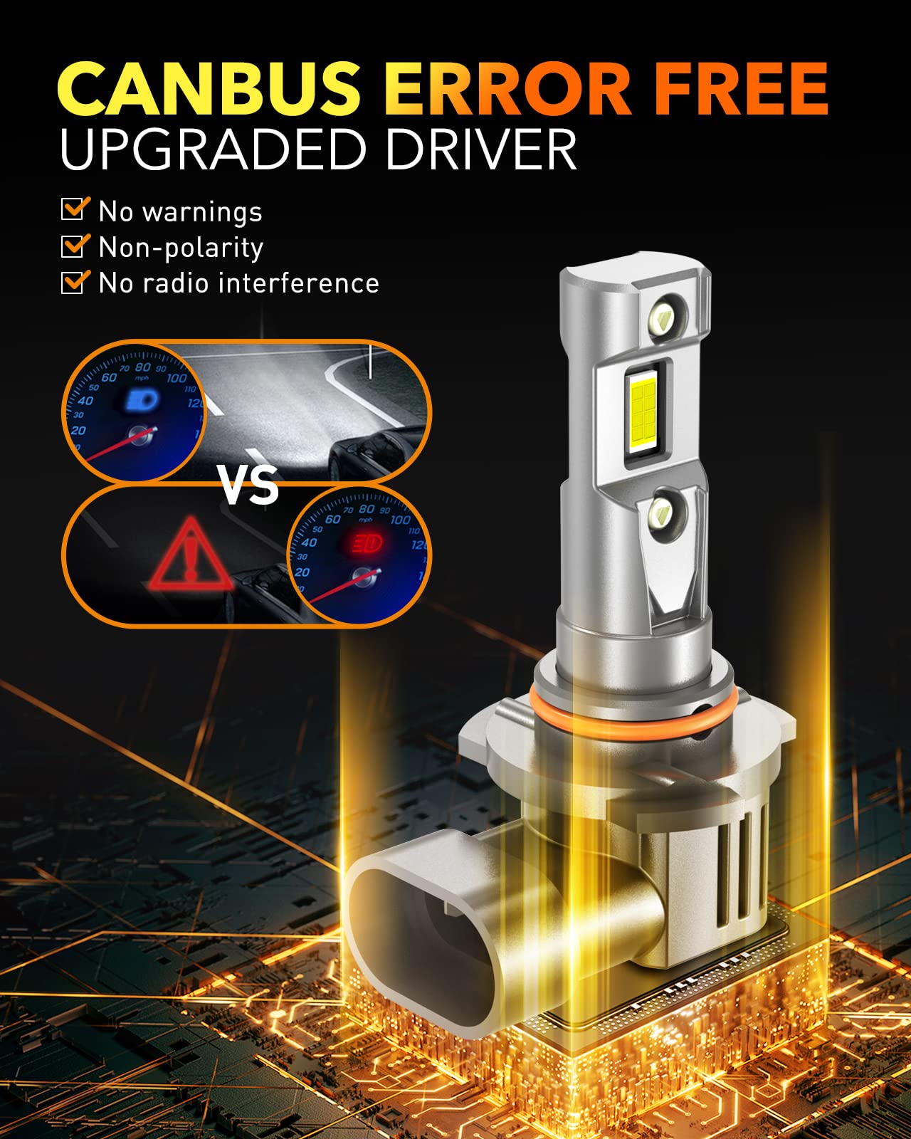 OXILAM H11 9005 LED Bulbs Combo - 44,000 Lumens Super Bright 6500K Cool White - Direct Replacement for 9005/HB3 H11/H9/H8 DRL Fog Lights - Plug & Play - Pack of 4 - Perfect for Night Driving, Off-Roading & Foggy Conditions