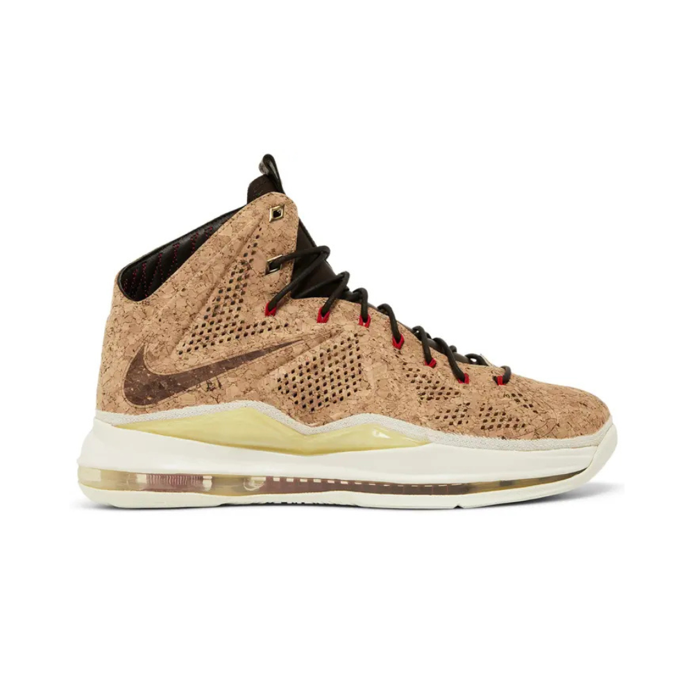 Nike LeBron X EXT Cork QS Men's Basketball Shoes - Classic Brown for Casual Wear & Street Style