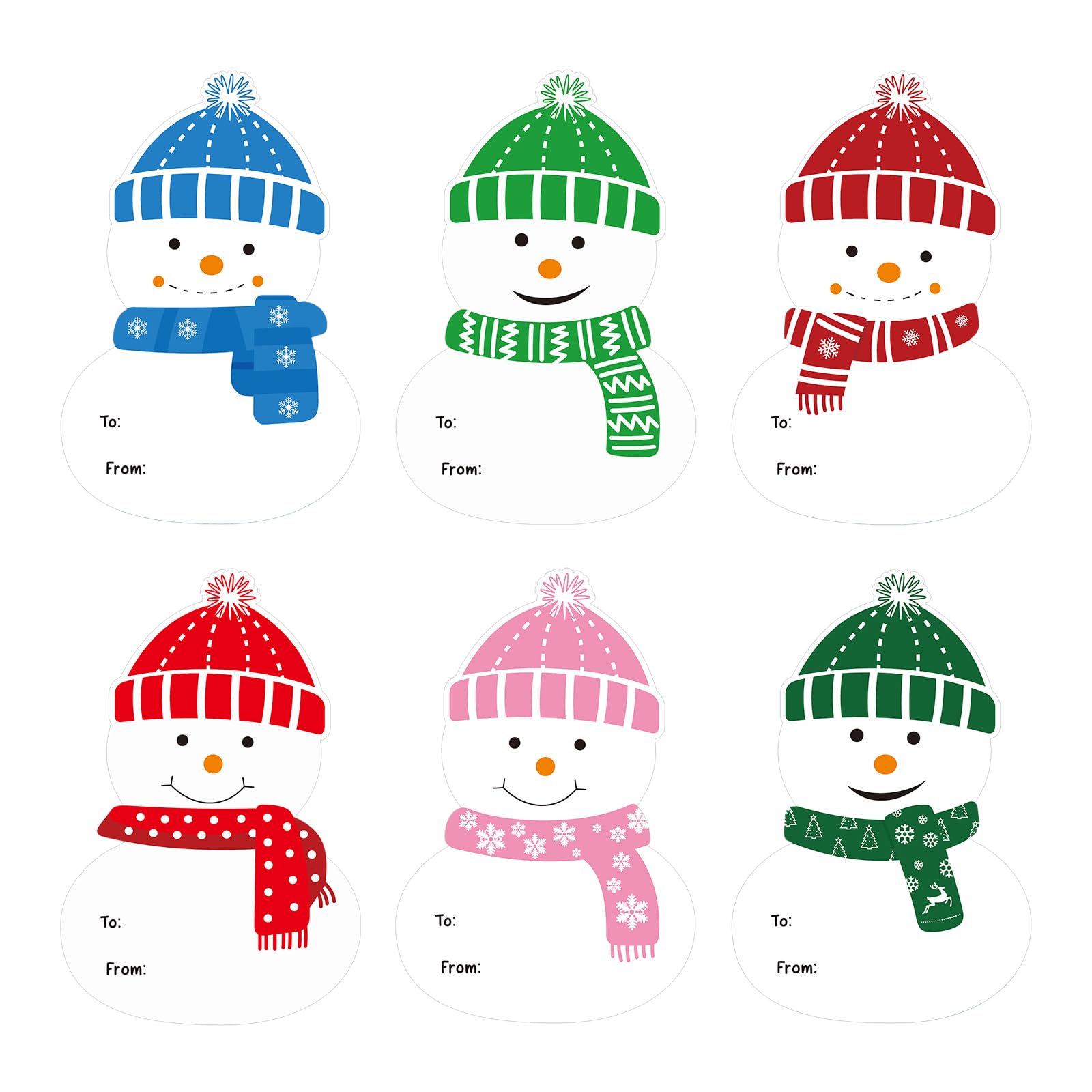 Anwyll Christmas Gift Name Tags Stickers - 120Pcs 3×2Inch Self-Adhesive Snowman Labels for Holiday Presents, Envelopes & Gift Wrapping | Perfect for Christmas Party Favors, Secret Santa Gifts & Festive Packaging