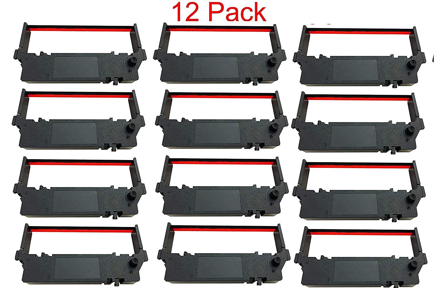 12-Pack SP-700 Ribbon Ink Cartridge - High Quality Black & Red Compatible with STAR Printer RC-700BR, SP700, 712, 742 - Perfect for Retail Receipts, POS Systems & Office Printing
