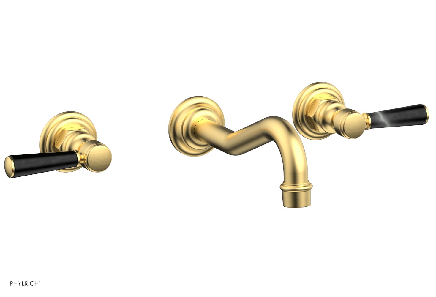 HENRI Wall Mount Tub Faucet Set with Marble Lever Handles - 161 58 - Perfect for Modern Bathroom & Spa Renovations