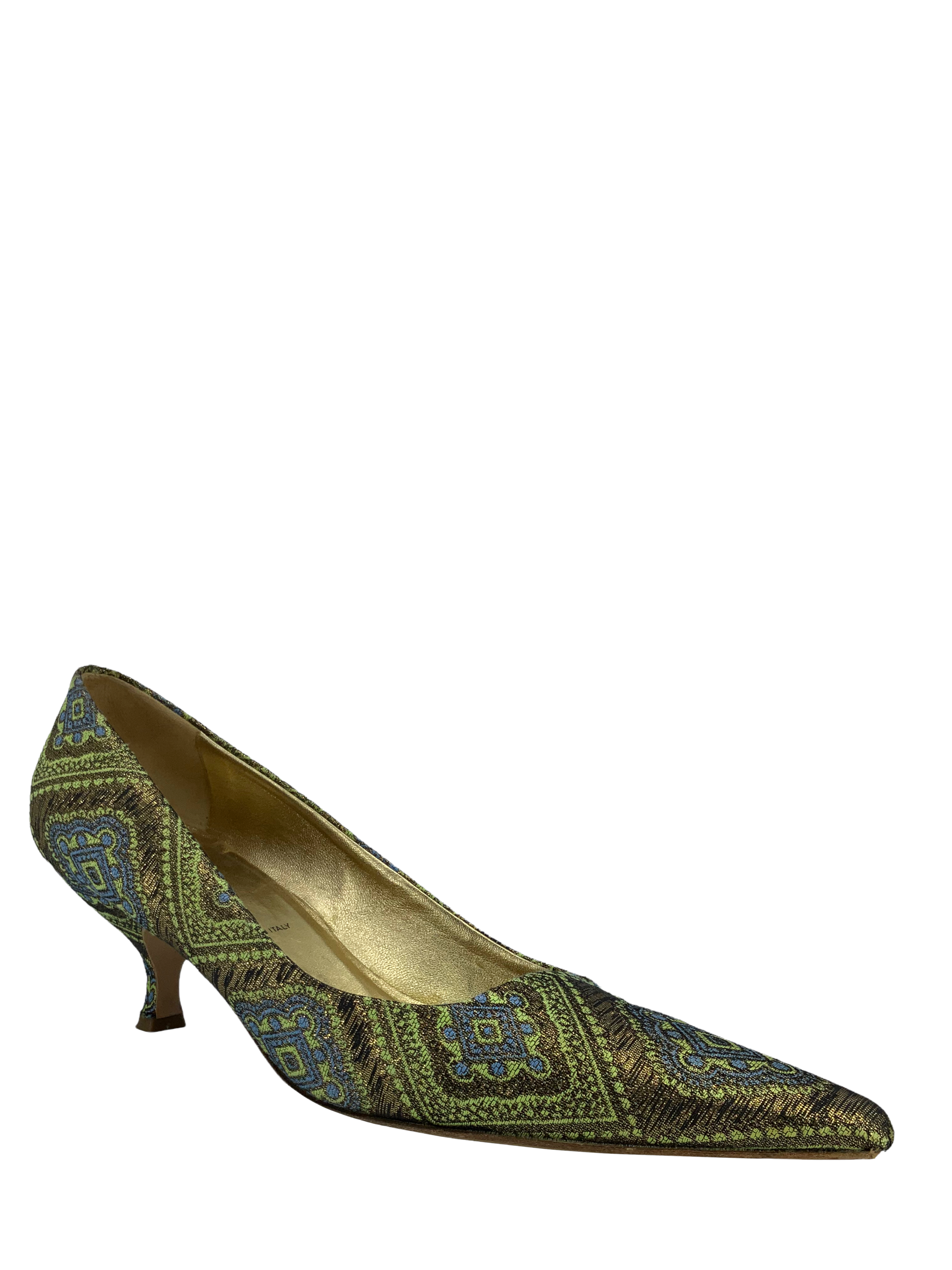 Prada Jacquard Printed Pumps Women's Shoes Size 8.5 - Elegant Heels for Office, Party & Special Occasions