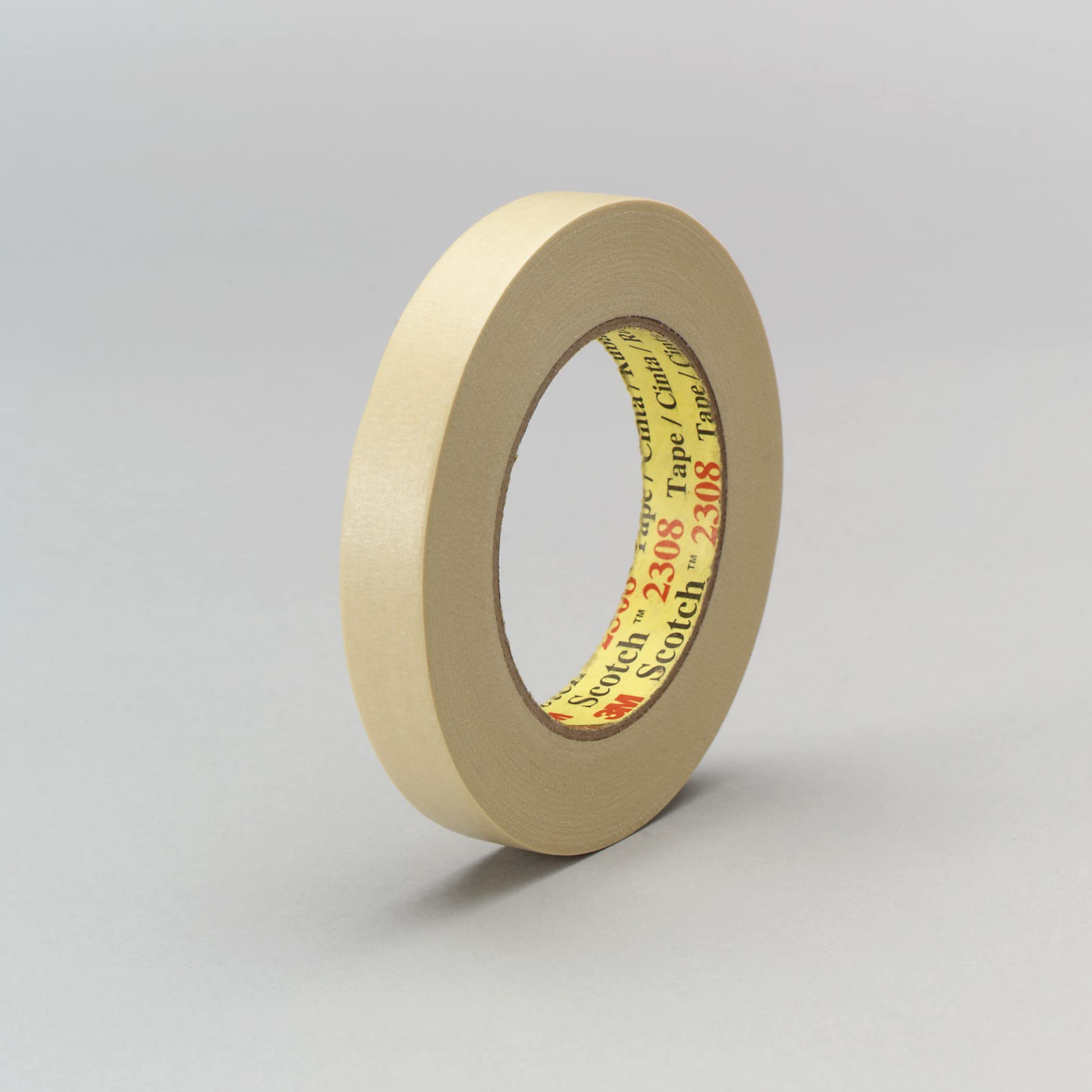 3M 2308 Tan Masking Tape - 48mm x 55m, 5.3 Mil Thickness - 24 Rolls Bulk Pack - Perfect for Painting, DIY Projects, Home Repairs & Crafting