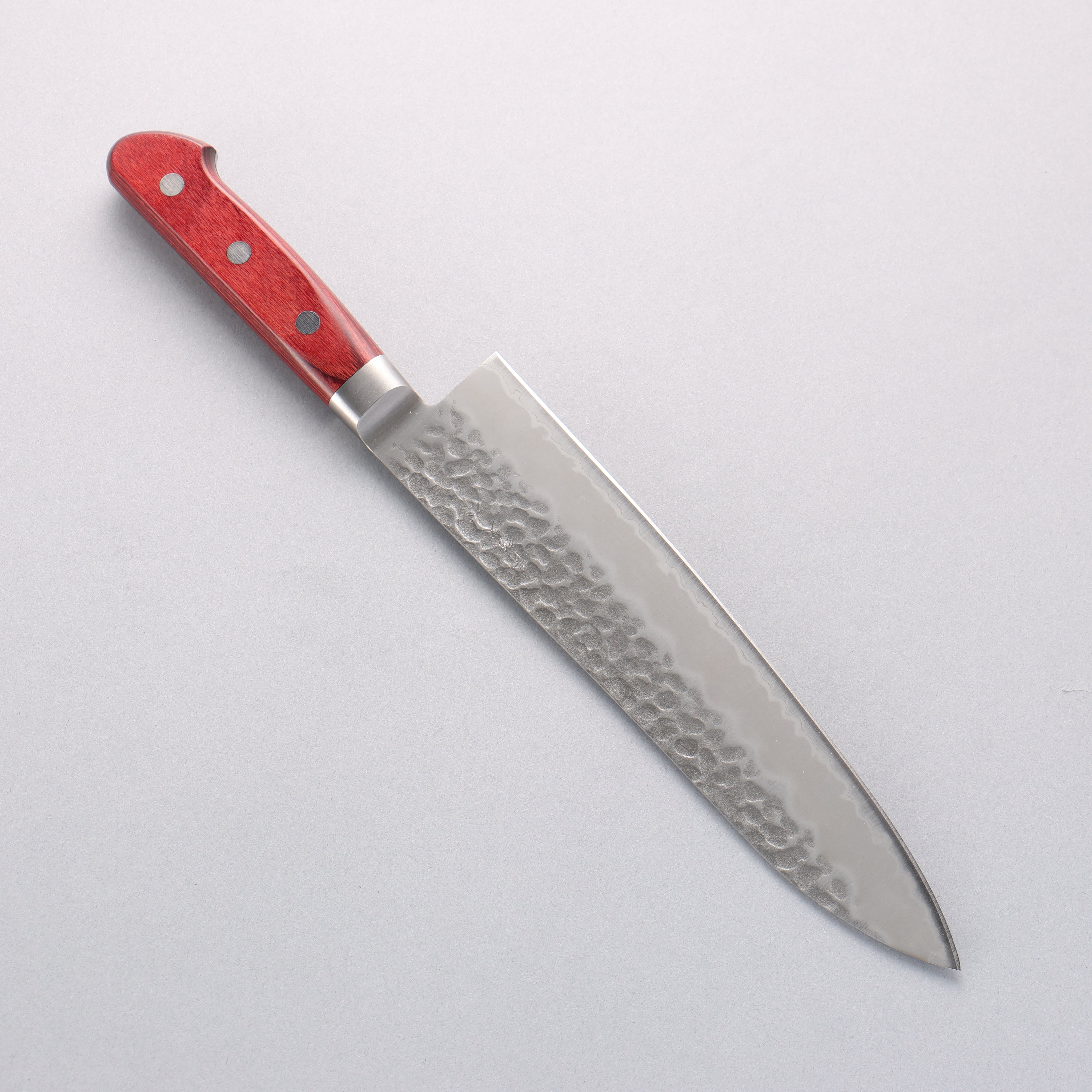 Premium Seisuke Blue Super Hammered Gyuto 210mm Japanese Chef Knife with Red Pakka Wood Handle - Perfect for Sushi, Meat Cutting & Professional Kitchen Use