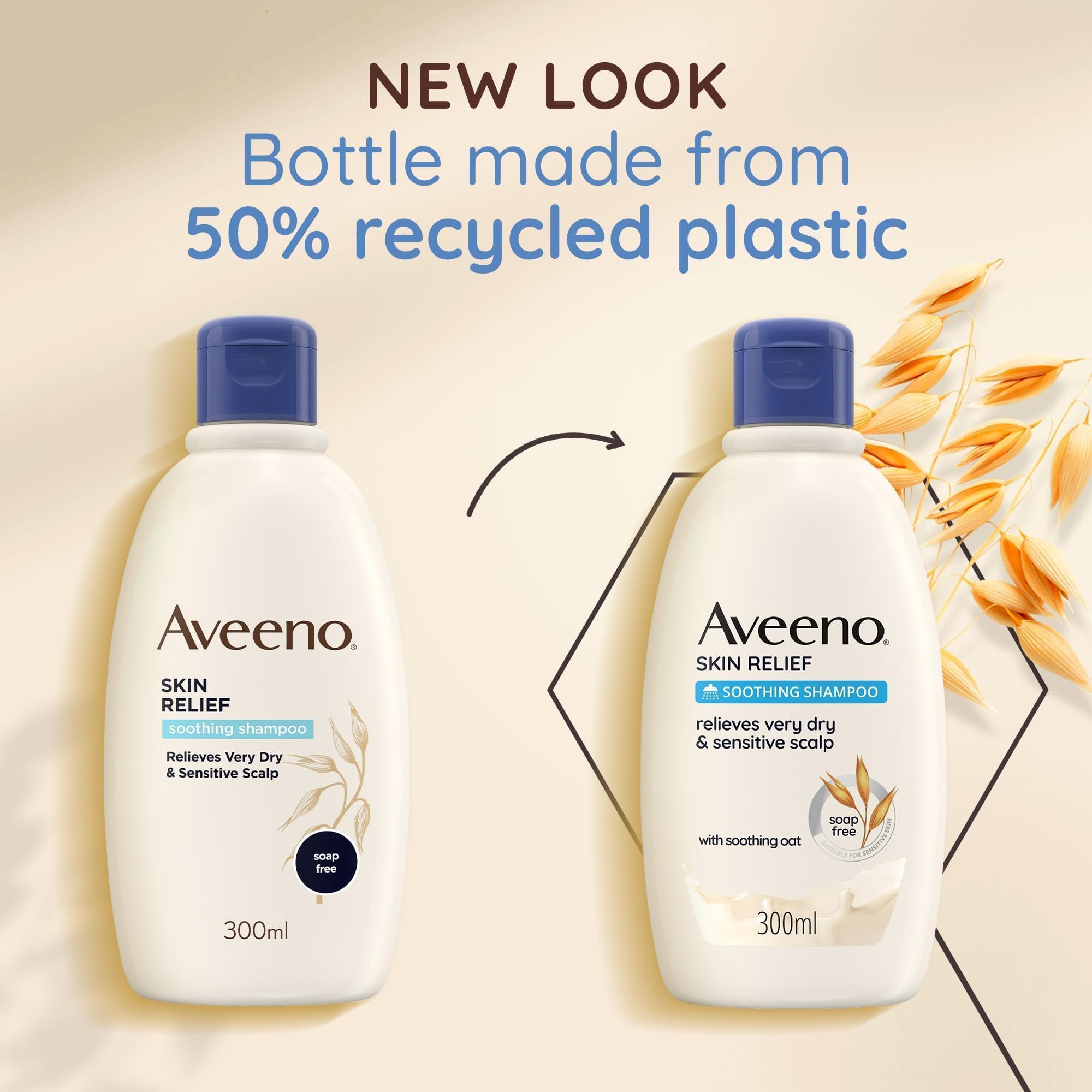 Aveeno Skin Relief Soothing Shampoo 300ml - Gentle Moisturizing Formula for Dry, Itchy Scalp - Perfect for Sensitive Skin & Daily Hair Care