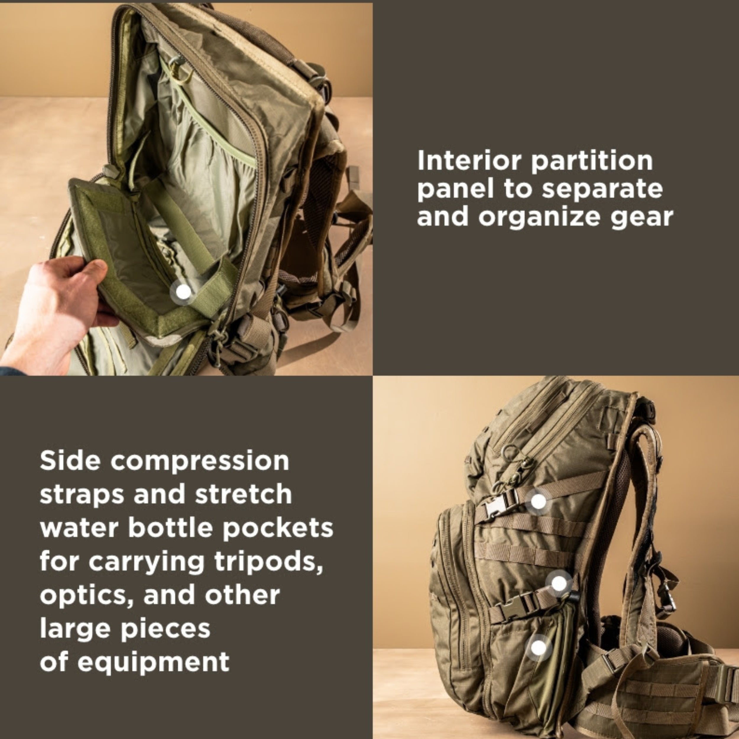 Eberlestock HiSpeed II Lightweight Ergonomic Backpack - 3 Day High Mobility Tactical Pack for Hiking, Hunting & Outdoor Adventures