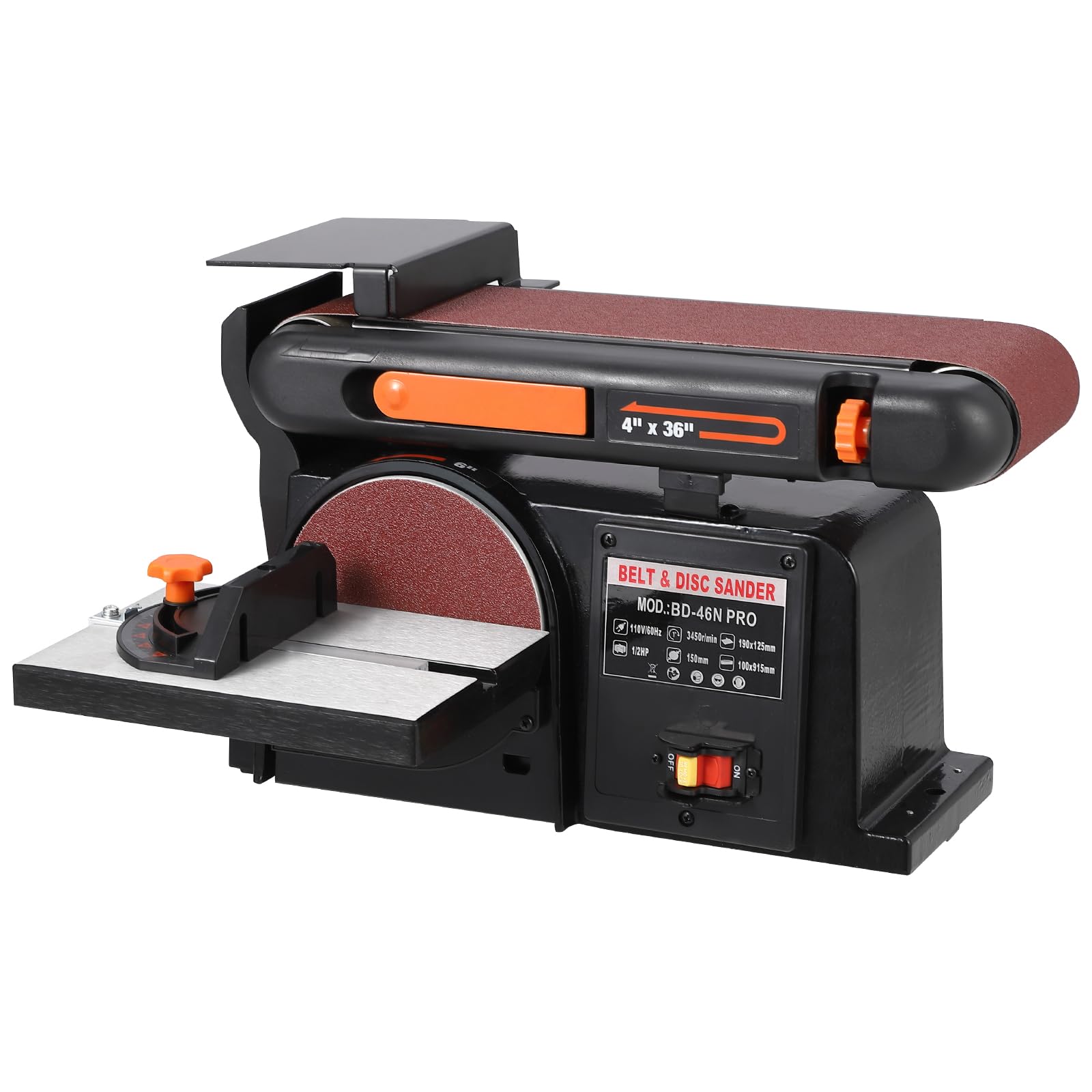 EliteEdge Benchtop Belt and Disc Sander - 1/2HP Motor, 4