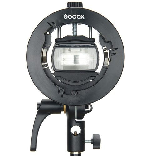 Godox S2 Speedlite Bracket for Bowens Mount - Universal Flash Bracket for Studio Photography, Portrait & Product Shooting - Perfect for Canon, Nikon, Sony DSLR Cameras