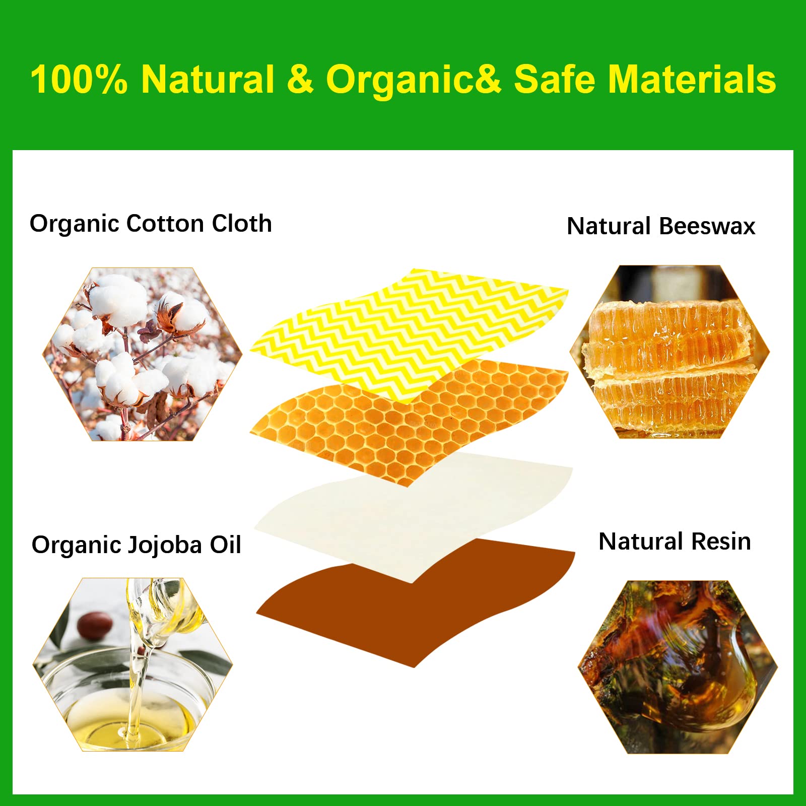 **9 Pack Beeswax Food Wraps – Organic, Biodegradable, Zero Waste, Reusable Food Storage – Eco-Friendly Plastic-Free Wraps for Cheese, Sandwiches, Fruits & Veggies – Perfect for Picnics, Lunchboxes & Sustainable Kitchen Storage**