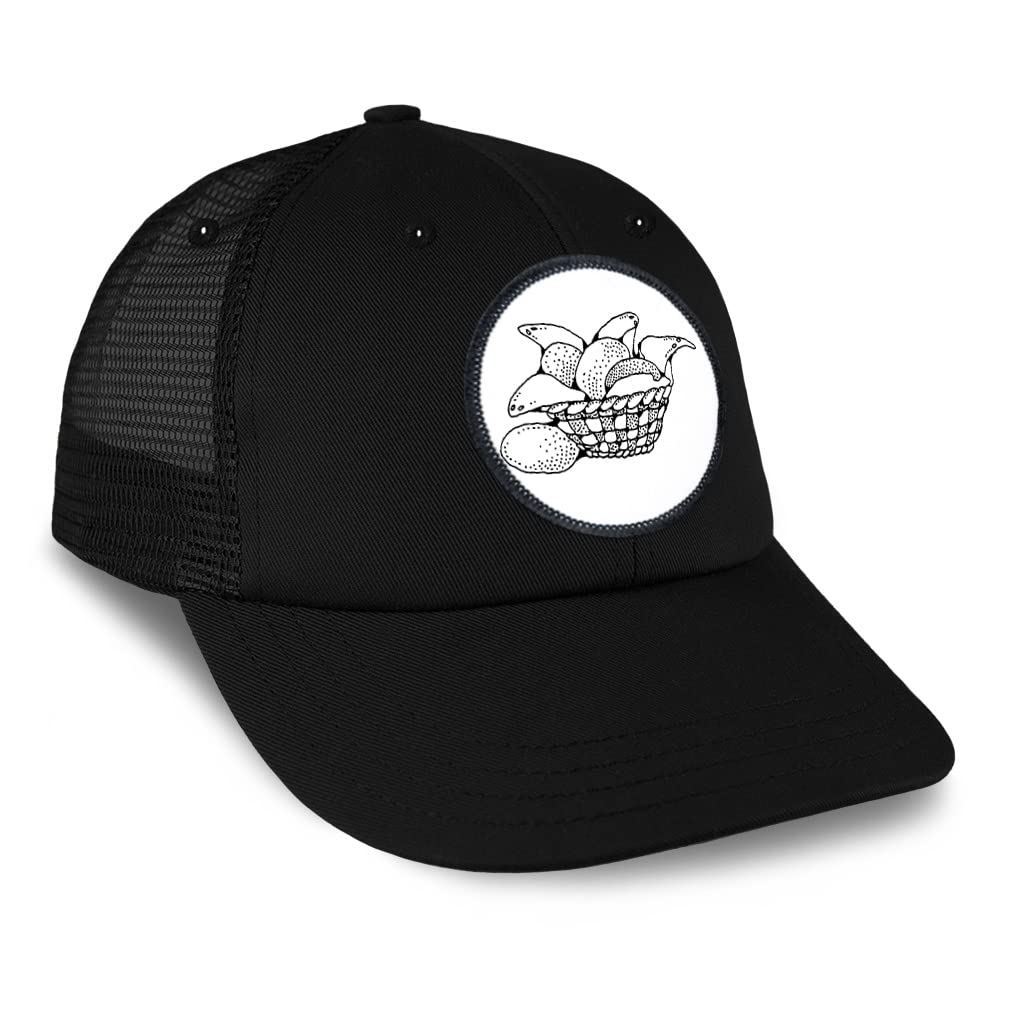 Vintage Patch Trucker Baseball Cap - Adjustable Snapback Hat for Men & Women - Retro Bread Basket Design - Perfect for Bakeries, Cafes & Food Service Workers