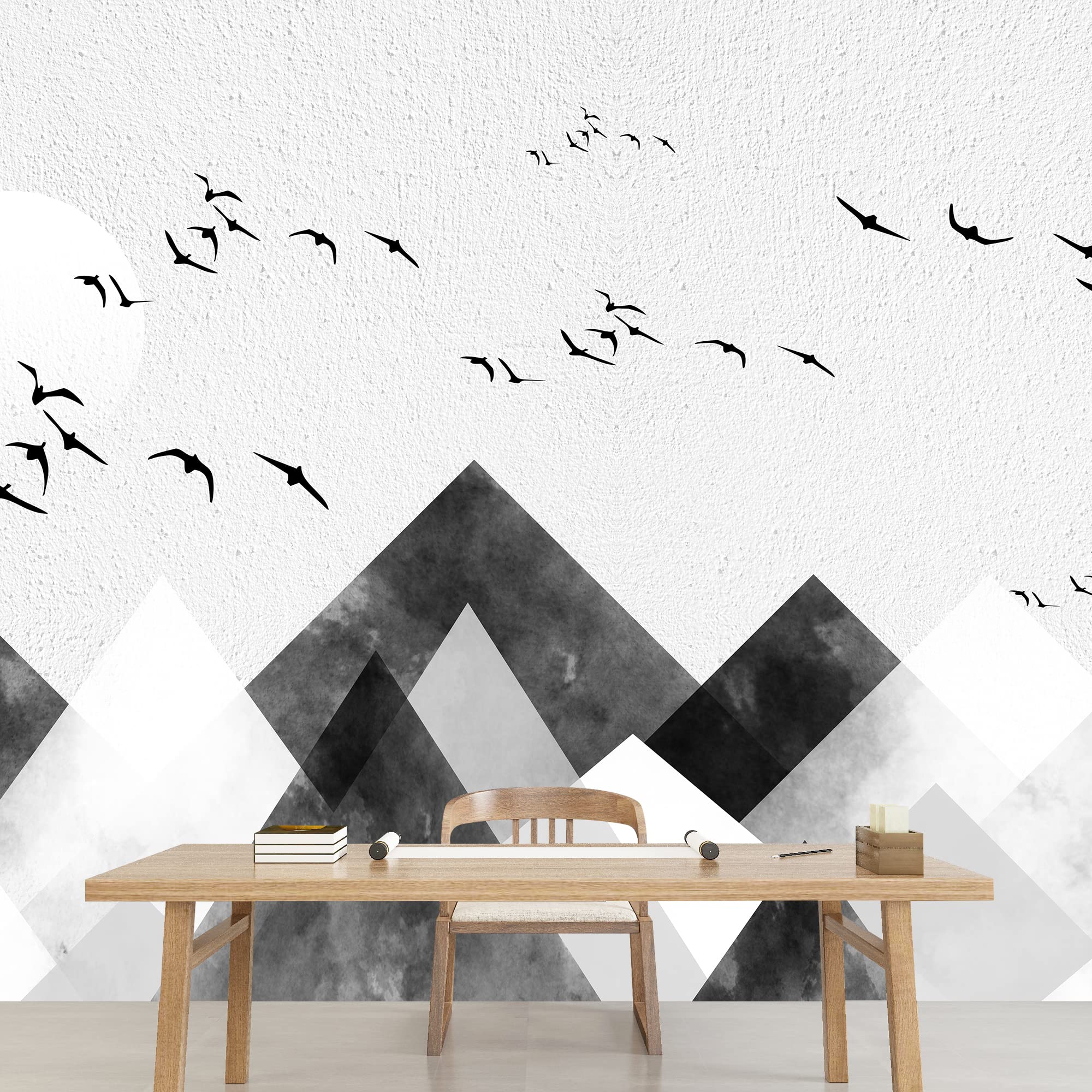 Abstract Geometric Removable Wallpaper Peel and Stick Wall Murals for Bedroom - 66x96 Inches - Perfect for Home Decor, Nursery, Living Room & Office Accent Walls