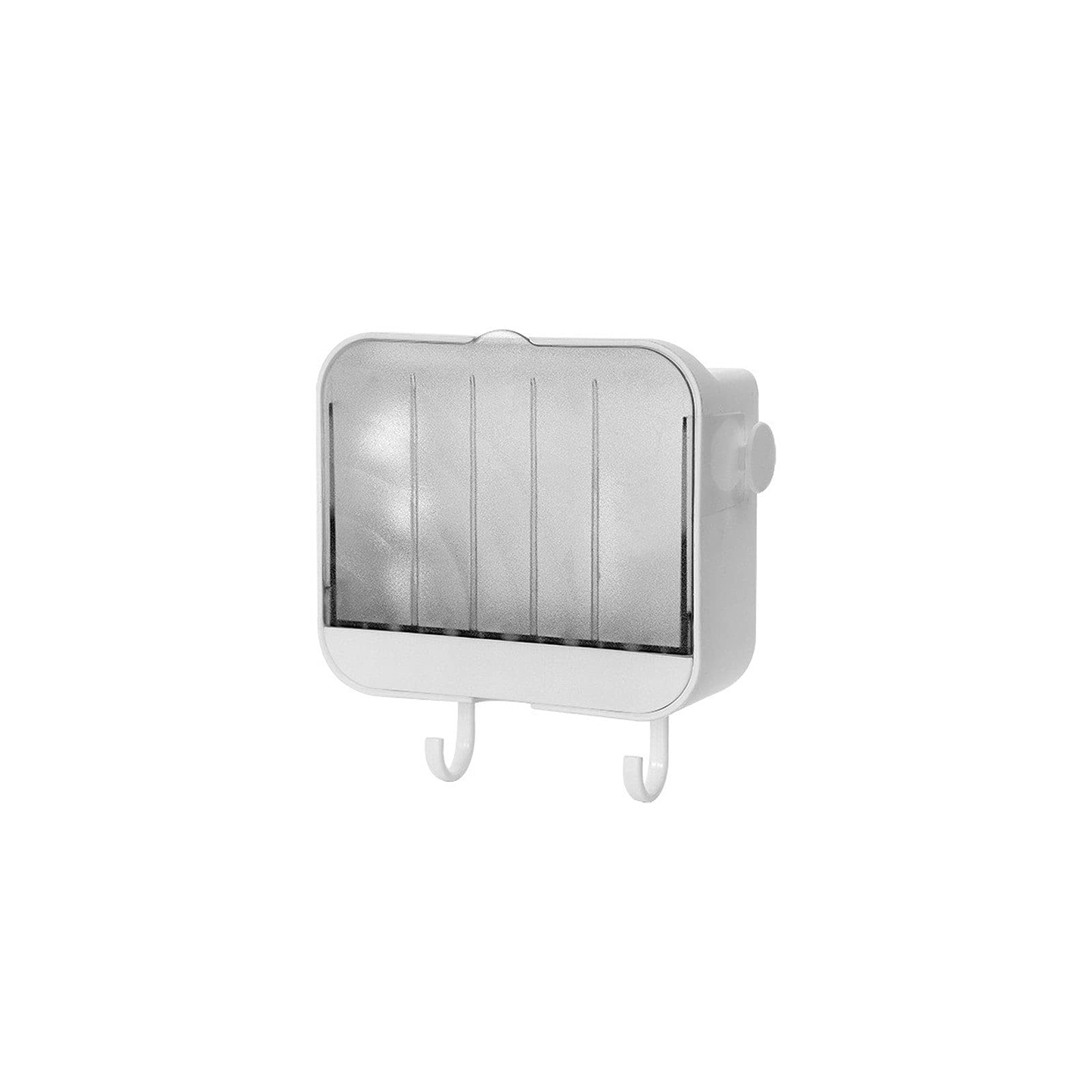 Creative Wall Mounted Soap Box with Lid - Detachable Draining Rack Clamshell Soap Holder for Bathroom | Grey Bathroom Organizer | Perfect for Shower, Sink & Vanity Organization