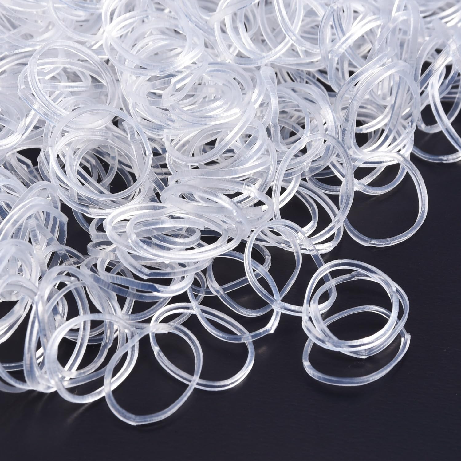 2000 Pack Mini Clear Rubber Bands - Soft Elastic Hair Ties for Braiding, Wedding Hairstyles & DIY Crafts - Includes Storage Box (Perfect for Salon, Home & Travel Use)