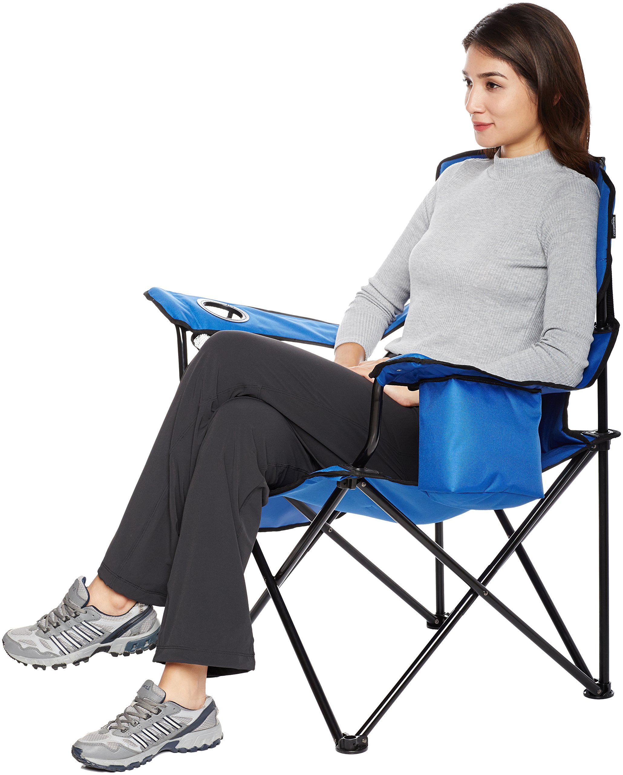 Amazon Basics Portable Folding Camping Chair - Lightweight & Durable Outdoor Chair for Beach, Picnic, Hiking, Fishing, and Backyard Relaxation