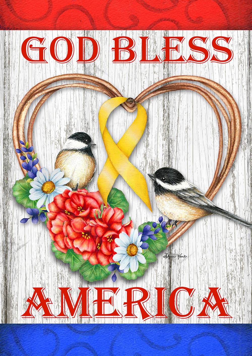 Toland Home Garden 12x18 Inch Double Sided God Bless America Patriotic Flag - Outdoor Military Yard Decoration for House, Garden & Porch | Perfect for Memorial Day, 4th of July & Veterans Day Celebrations