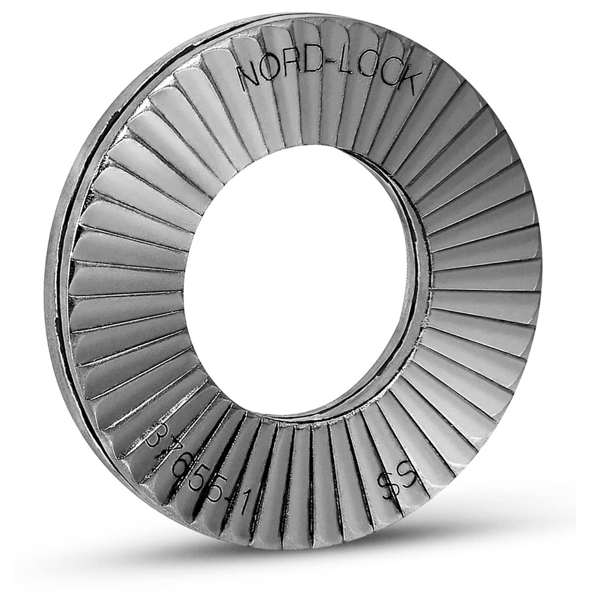 Nord-Lock 316L Stainless Steel Wedge Locking Washers - 1/4 Inch Vibration Resistant (200 Pairs) - for Industrial Machinery