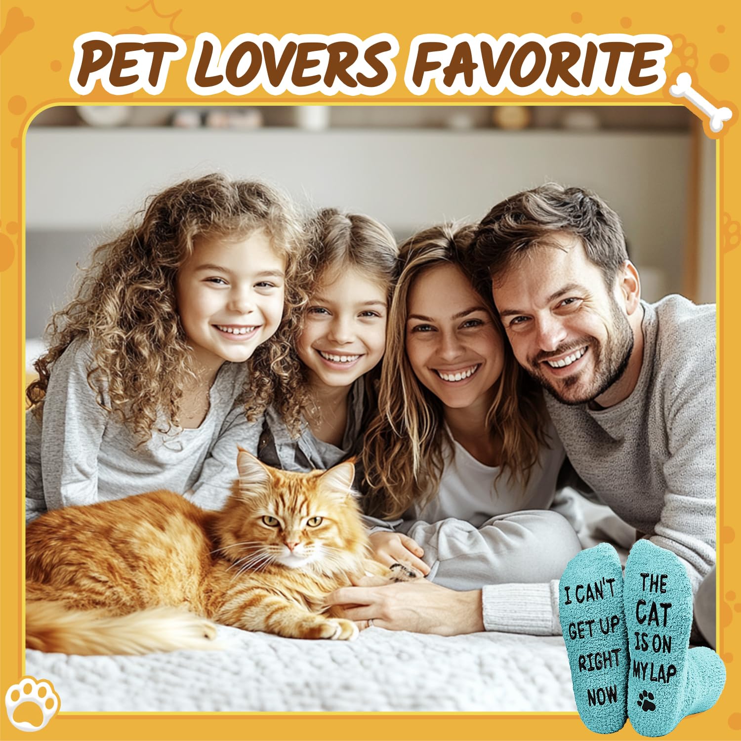 Funny Cat Socks for Women - Cute Fuzzy Green Socks as Unique Gifts for Mom, Cat Lovers & Her | Perfect for Mother's Day, Birthday Presents & Cozy Home Wear