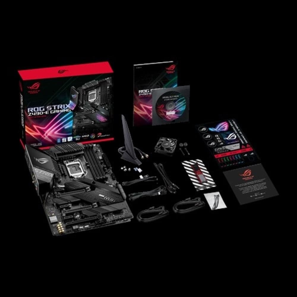 ASUS ROG STRIX Z490-E Gaming Motherboard - Intel Z490 ATX, LGA 1200 Socket, WiFi 6, 2.5G LAN, PCIe 3.0, Aura Sync RGB - Perfect for High-Performance Gaming PCs and Streaming Setups