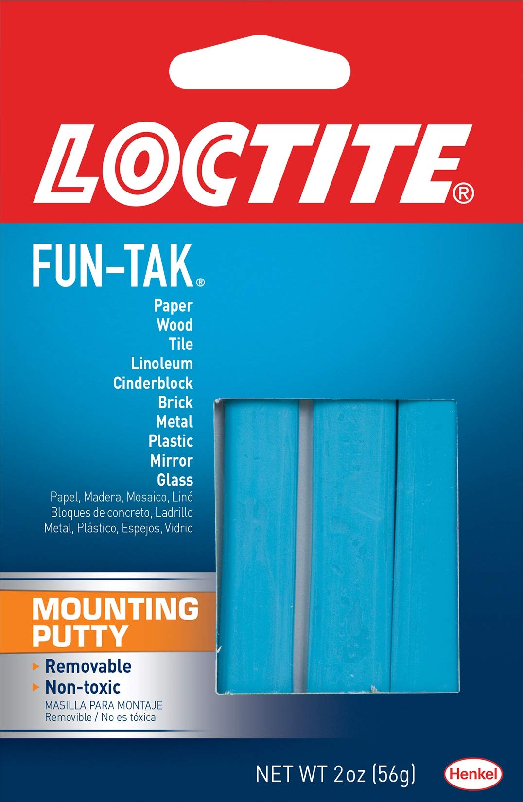 Loctite Fun-Tak Mounting Putty - 2 oz (12 Pack) - Reusable Adhesive Putty for Posters, Photos & Decor - Strong Hold for Walls & Surfaces - No Residue, Damage-Free Hanging Solution for Home & Office