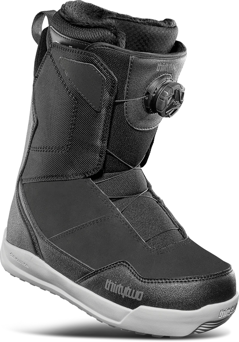 Thirty Two Women's Shifty Boa Snowboard Boots 2025 - Black/Grey/White | Comfortable & Lightweight for All-Mountain Riding | Perfect for Freestyle & Park Snowboarding