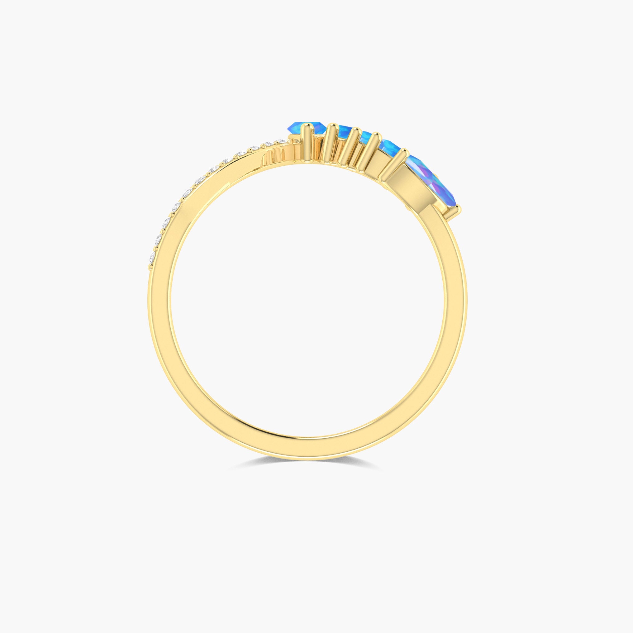 Natural Blue Fire Ethiopian Opal Statement Ring for Women | Elegant Handmade Jewelry for Weddings, Parties & Special Occasions