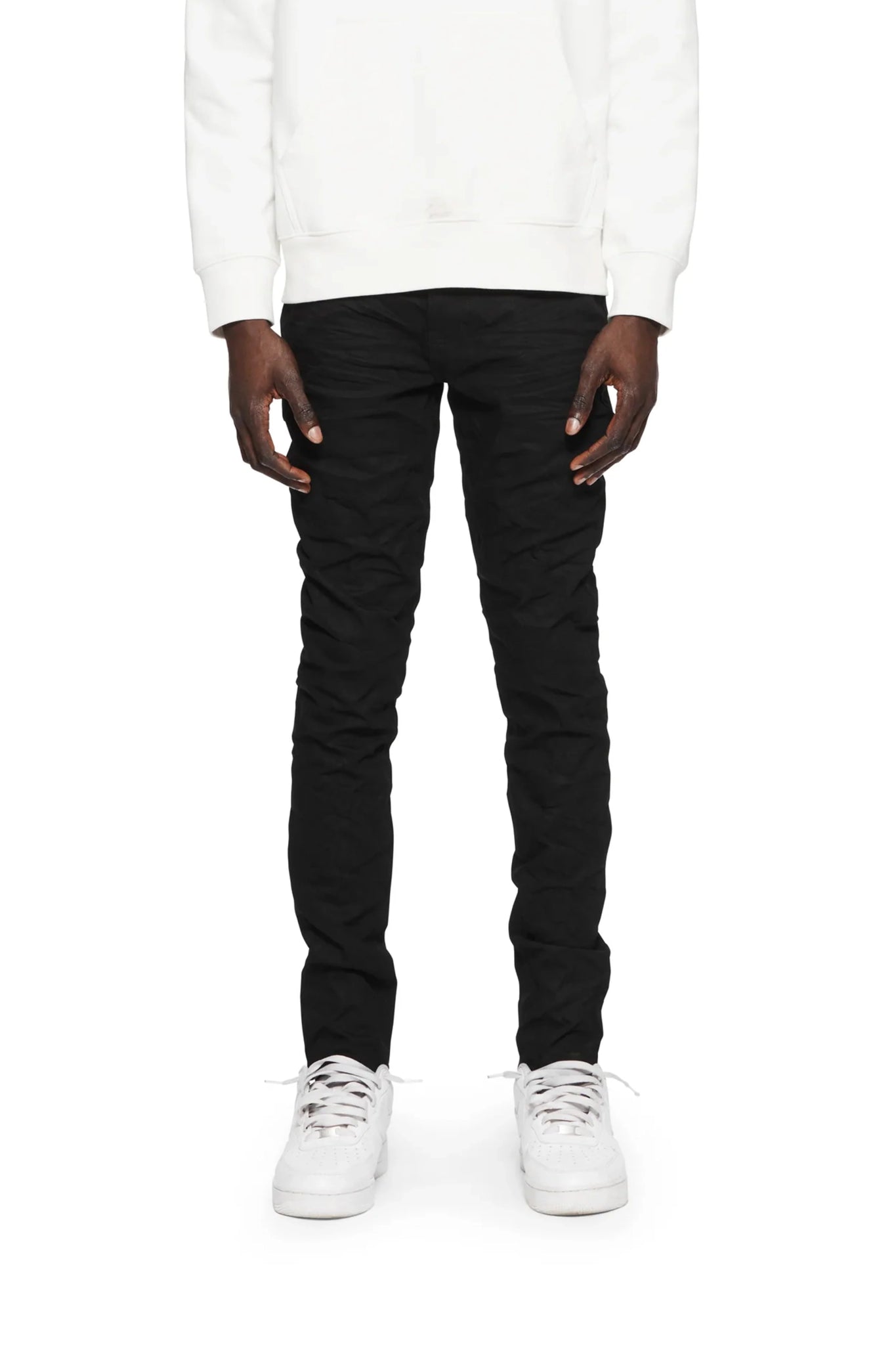 Purple Brand P001 BLKR Black Raw Denim Jeans for Men - Slim Fit Stretch Comfortable Jeans for Casual Wear & Night Out