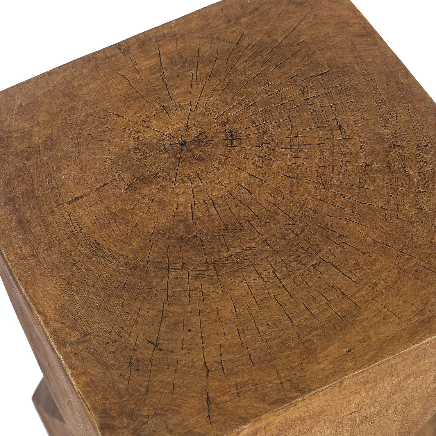 Joveco Square Concrete Side Table - Indoor Outdoor Accent Table for Living Room, Bedroom, Patio, Balcony - Decorative Garden Stool & End Table - Natural Finish - Perfect for Coffee, Plants & Home Decor