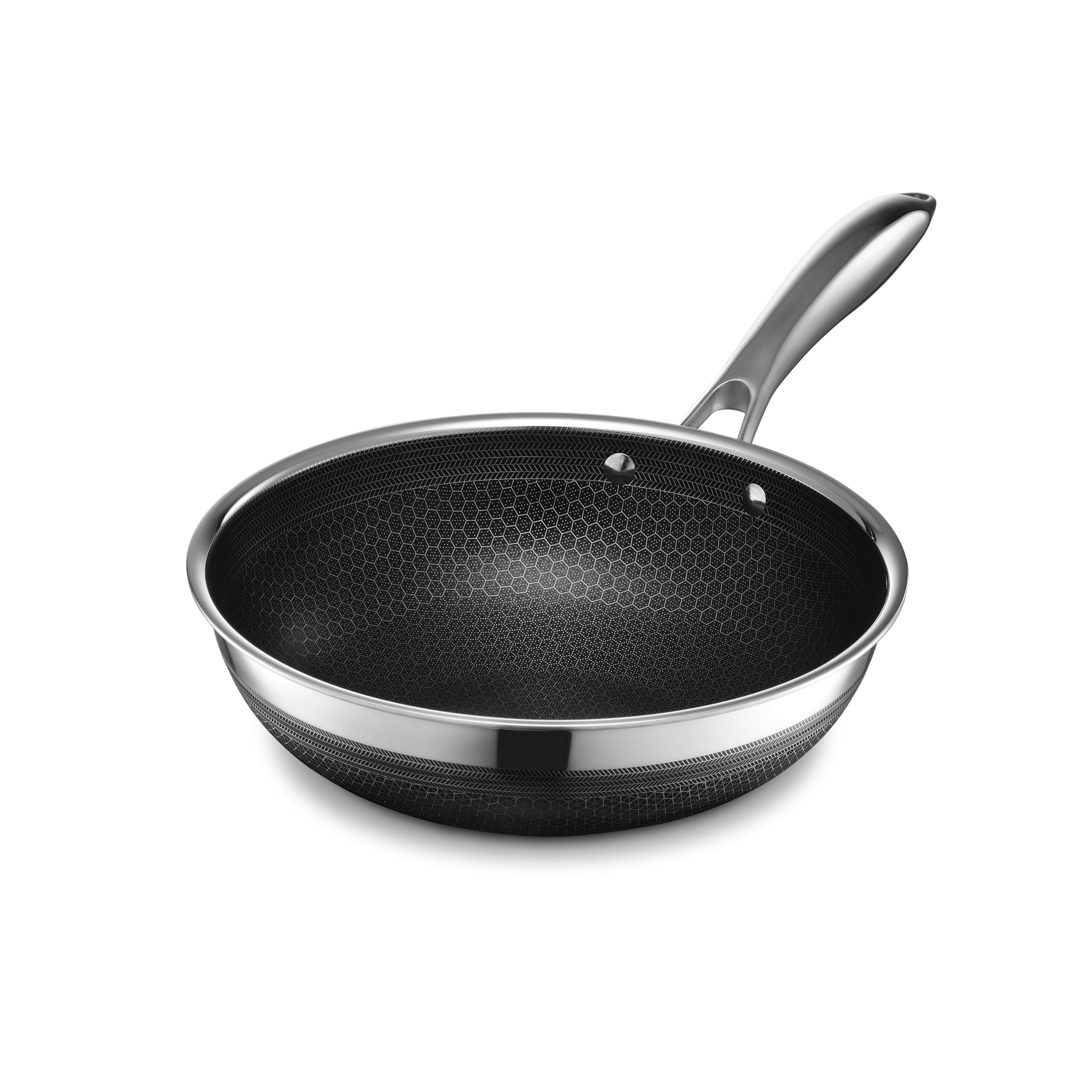 HexClad Hybrid Nonstick 10-Inch Wok Pan - Stay-Cool Handle, Dishwasher & Oven Safe to 900°F, Induction Compatible for All Cooktops - Perfect for Stir-Frying, Sautéing & Asian Cooking