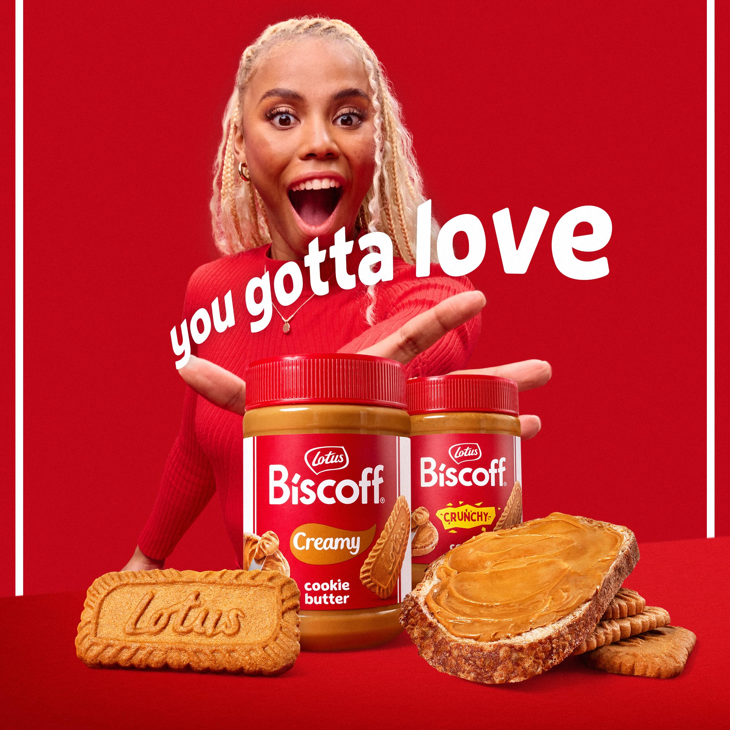 Crunchy Lotus Biscoff Cookie Butter Spread - Non-GMO, Vegan, Gluten-Free - 13.4 Oz Jar (Pack of 8) - Perfect for Toast, Pancakes, Desserts & Baking