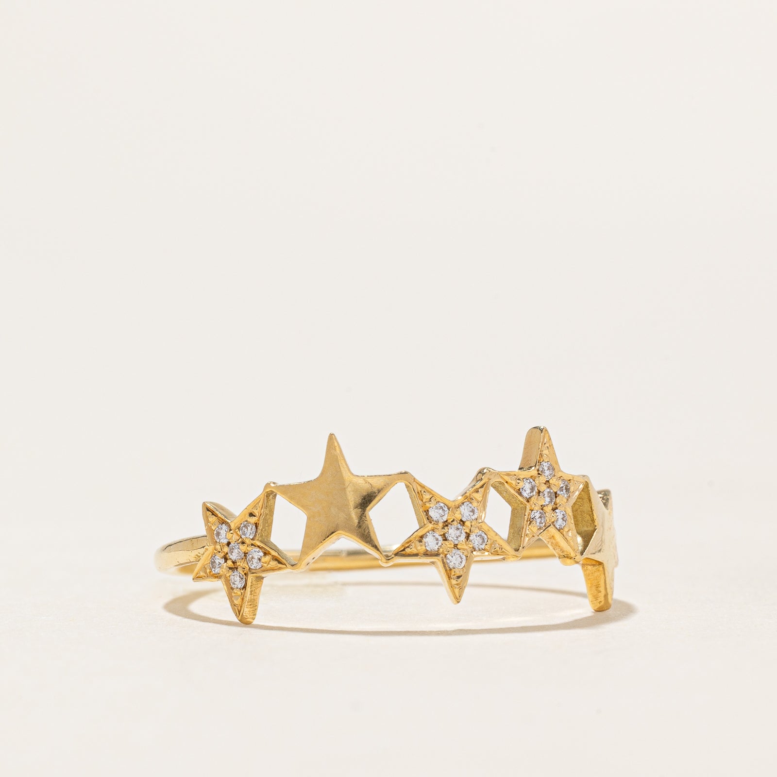 Thea Jewelry 0.04ctw Diamond Star Ring - Size 7.5 - Elegant Stackable Ring for Women, Perfect for Anniversary Gifts & Everyday Wear