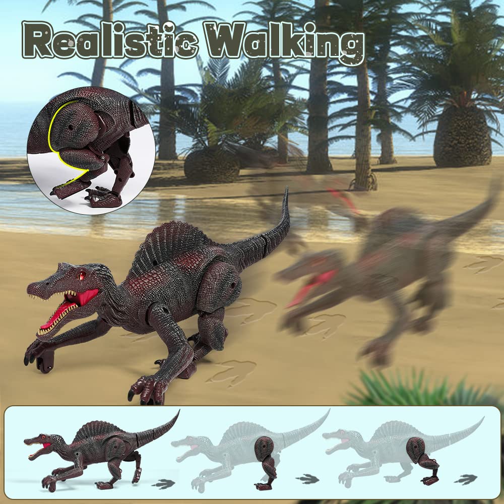 FRUSE Remote Control Dinosaur Toy - RC Walking Robot Dinosaur with Light Tracing, Spray Mist, LED Lights & Roaring Sounds | Interactive Jurassic Dinosaur Toy for Kids Ages 3-8 | Perfect for Birthday Gifts, STEM Learning & Pretend Play