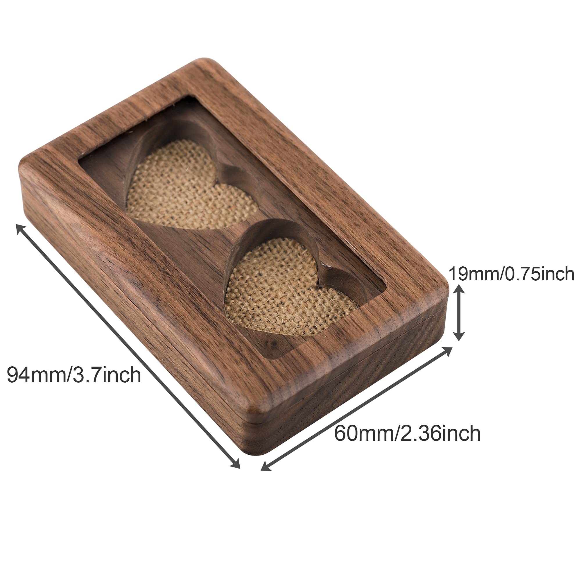 Personalized Double Heart Wooden Ring Box - Custom Engraved Engagement & Wedding Ring Holder - Rustic Proposal Ring Bearer Box for Couples - Perfect for Romantic Proposals, Anniversaries & Gift Giving