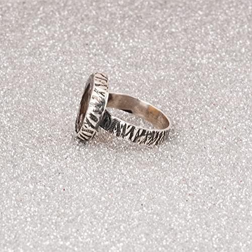 Natural Agate Gemstone Ring for Women - 925 Sterling Silver & 24K Gold Plated Oval Agate Jewelry - Elegant Boho Wedding, Anniversary & Everyday Fashion Accessory