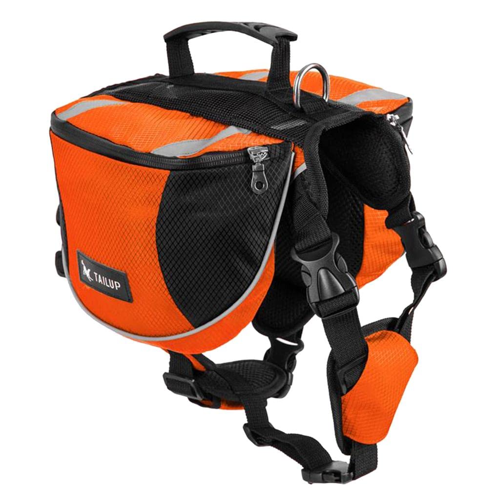 Meri Shopp Pet Dog Saddle Backpack Carrier - Adjustable Travel Harness for Small Dogs & Puppies, Orange - Perfect for Hiking, Camping & Outdoor Adventures