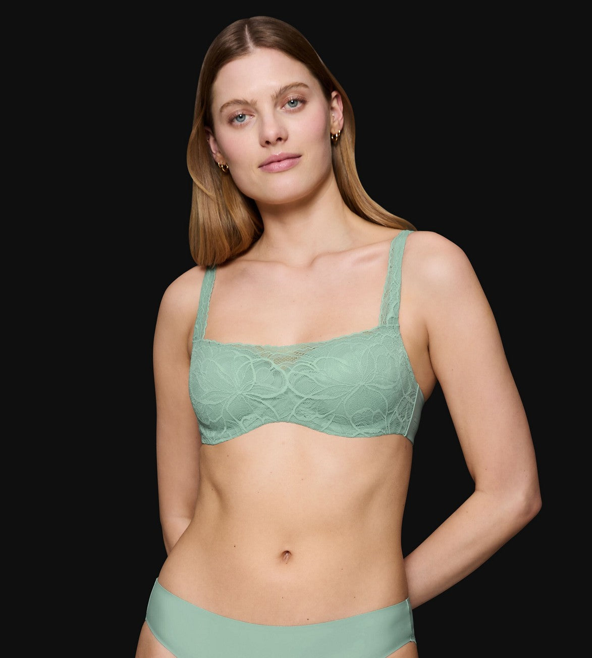Illusion Lace Balconette Bra - Seamless Body Makeup Underwear for Women | Perfect for Everyday Wear, Date Nights & Special Occasions