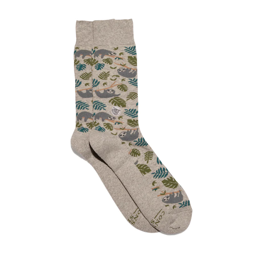 Sloth Protection Socks - Soft & Comfortable Wildlife Socks for Animal Lovers - Perfect for Hiking, Gifts & Conservation Awareness