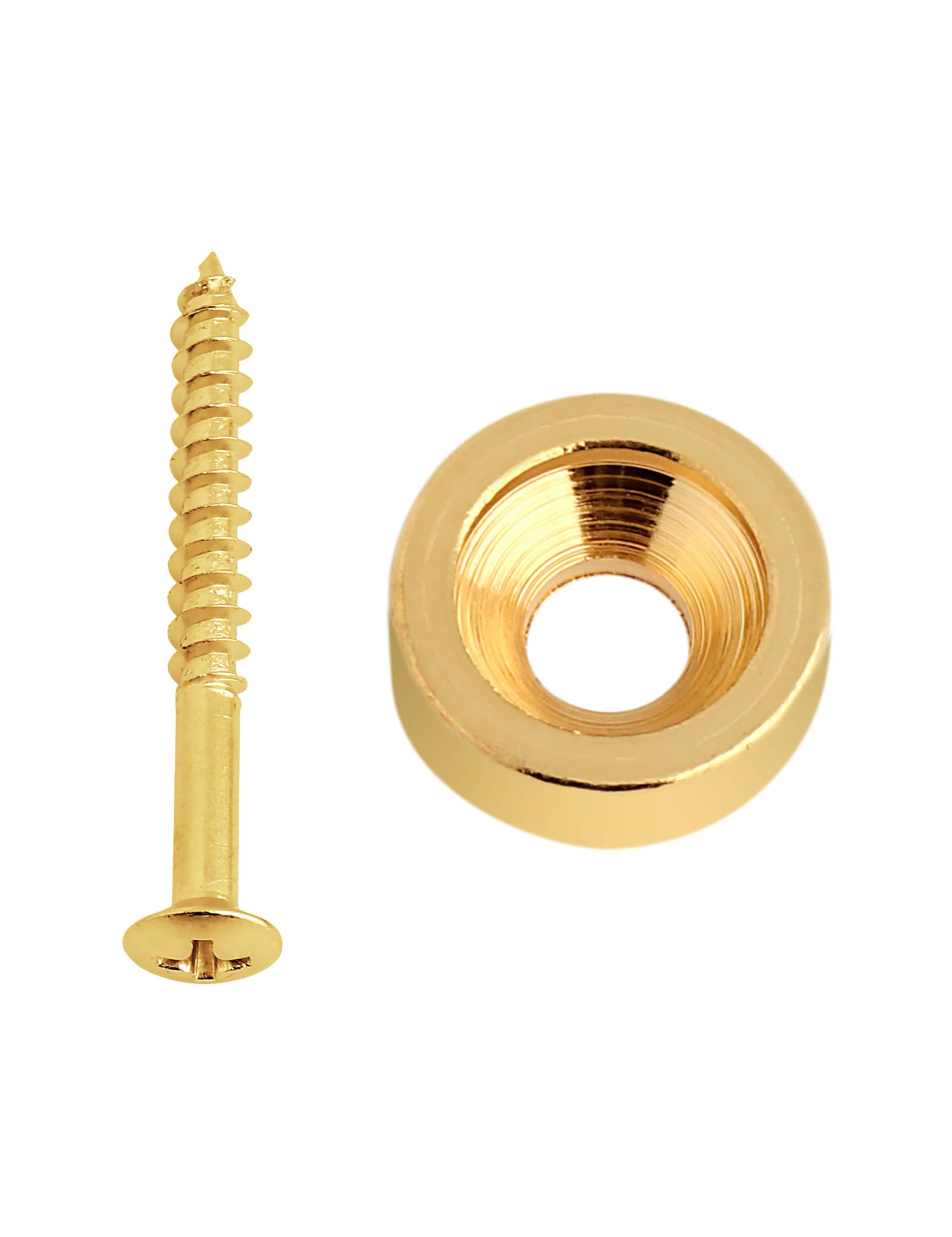 Holmer 4Pcs Gold Guitar Neck Joint Bushings Ferrules & Bolts with Screws - Compatible with Electric & Bass Guitars - Perfect for Guitar Repair, Maintenance, and Custom Builds