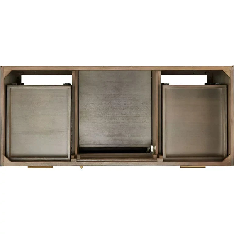 Frey 48-Inch Grey Wash Wood Vanity Base - Solid Wood Bathroom Vanity with Storage for Modern Home Decor